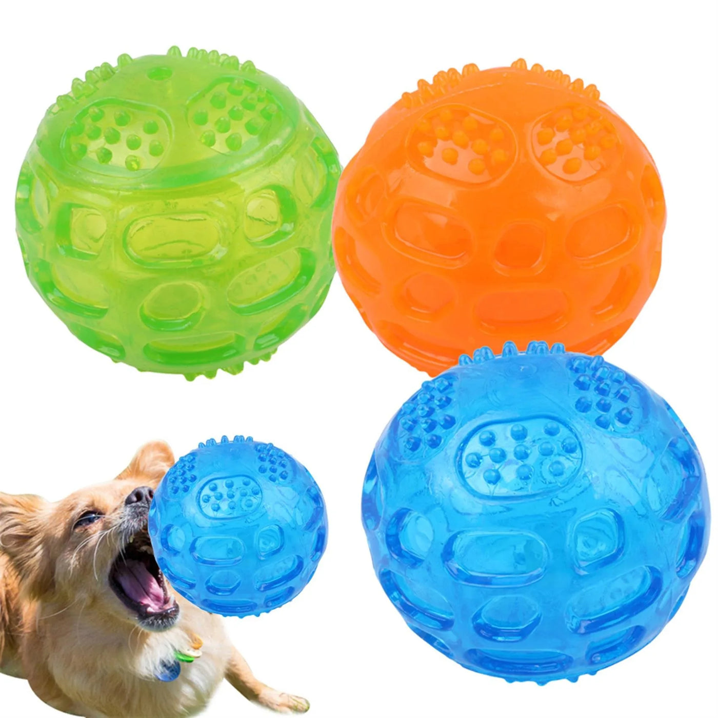 Interactive Dog Chew Ball with Squeaker - Durable Waterproof Toy