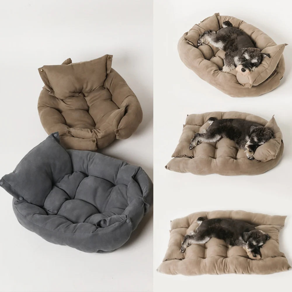 Premium 3-in-1 Pet Sofa Bed - Soft Washable Dog & Cat Bed