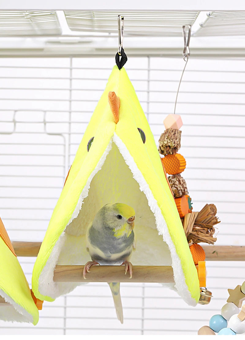 Plush Bird Nest Hammock - Cozy Hanging Bed for Parrots & Parakeets