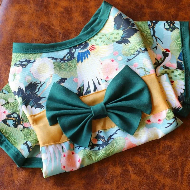Japanese Style Pet Kimono - Lightweight Summer Coat for Cats & Dogs