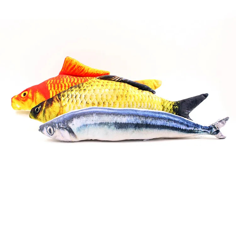 Premium Plush Fish Cat Toy with Scratch Board - 20cm