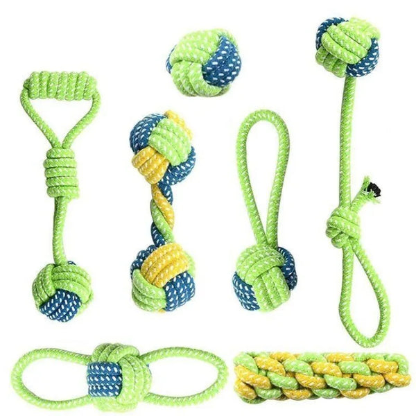 Interactive Dog Rope Toy - Durable Cotton Chew Toy for Small & Large Dogs