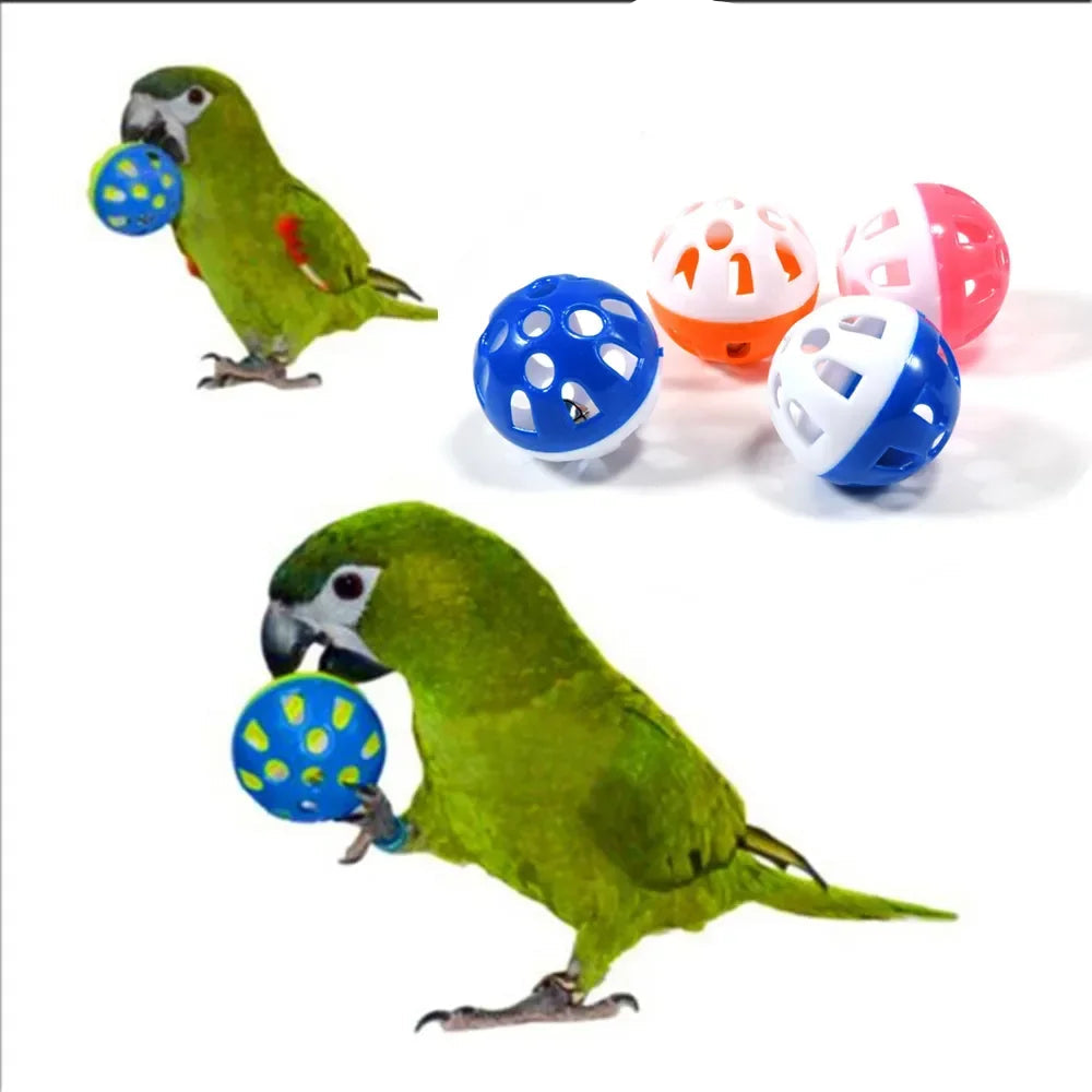 Colorful Parrot Bell Ball Toys - 10 Pack