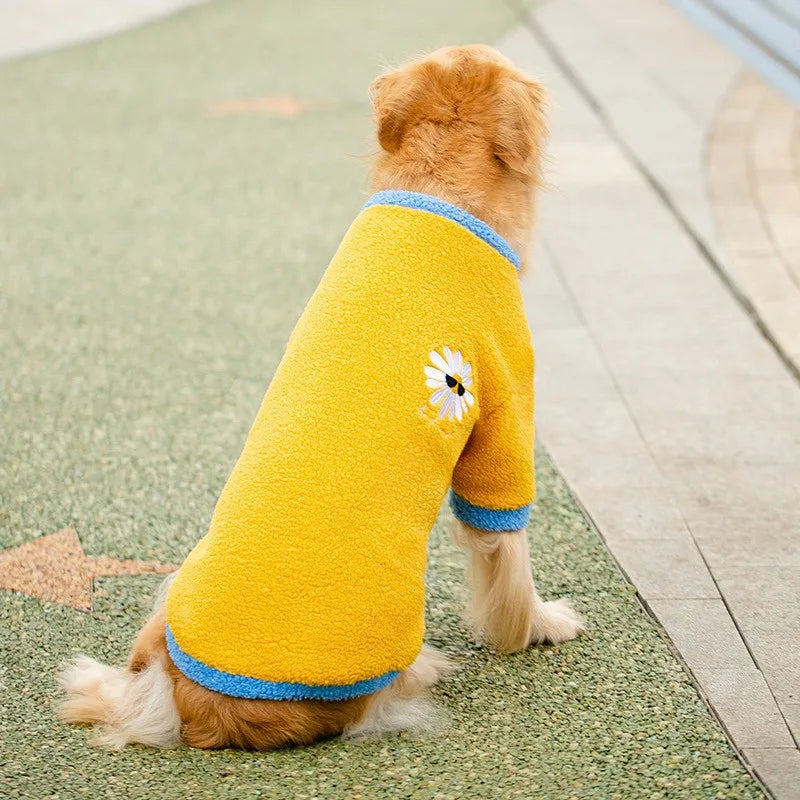 Fleece Dog Hoodie for Large Breeds - Soft Warm Jacket for Golden Retriever & Labrador