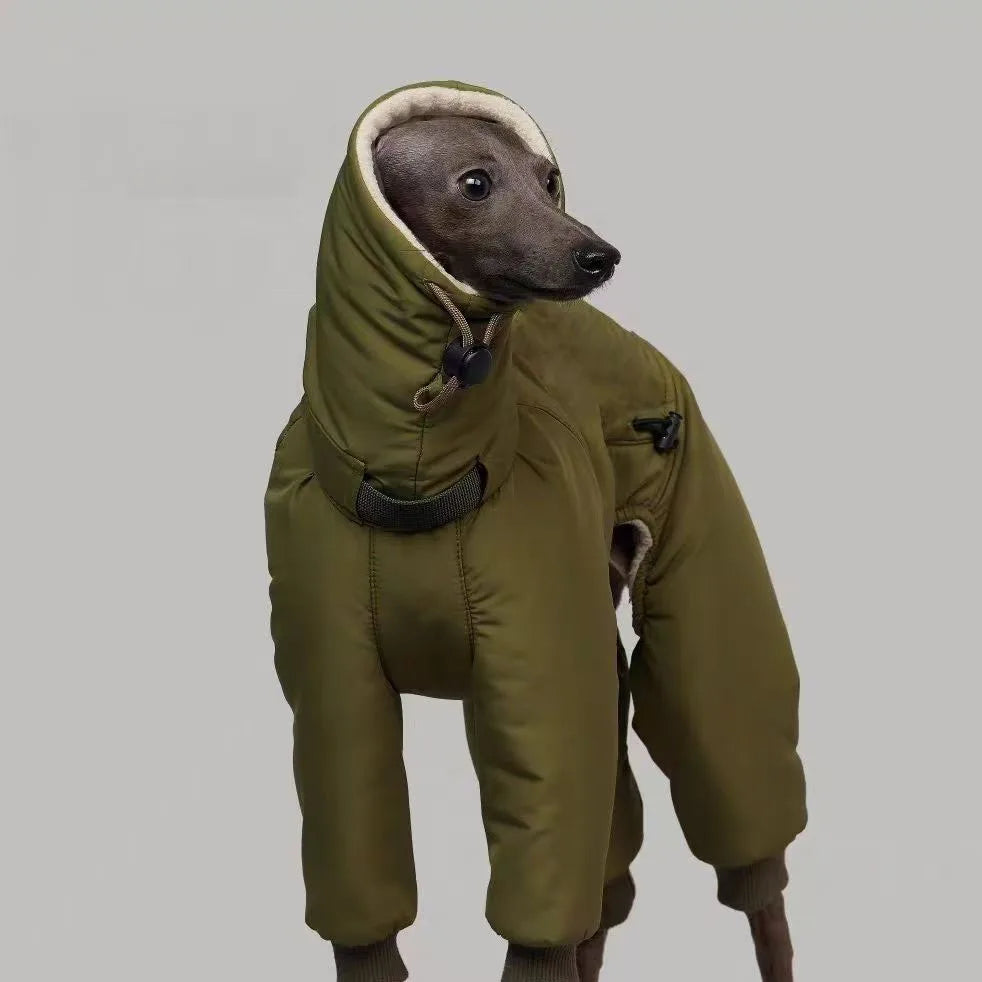 Thickened Winter Dog Jacket - Warm Down Coat for Large Dogs & Greyhounds