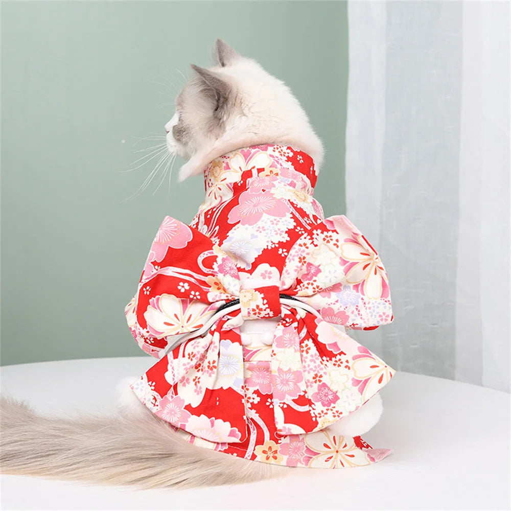 Japanese Style Pet Kimono - Lightweight Summer Coat for Cats & Dogs