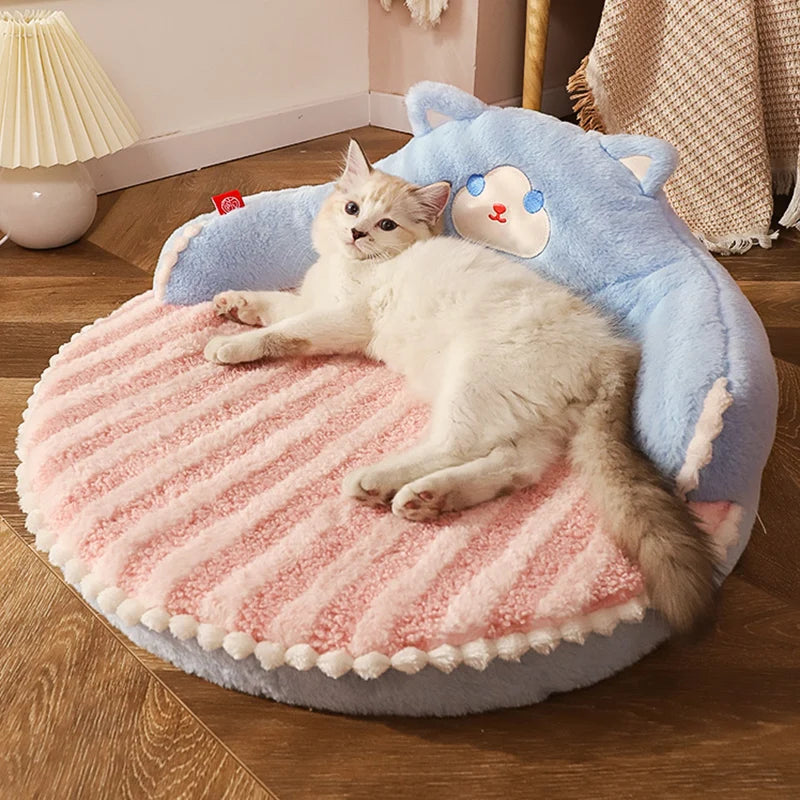 Hoopet Winter Pet Bed - Plush Velvet Cushion for Cats & Small Dogs