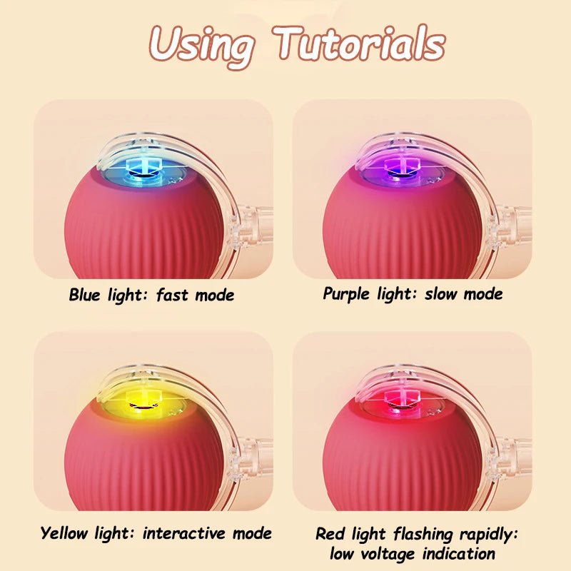 Interactive Cat Ball Toy - Automatic Rolling with Faux Tail