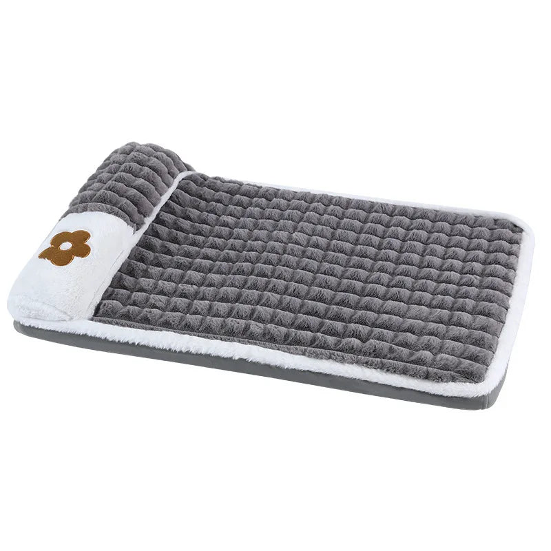 Orthopedic Dog Bed Mat - Cervical Spine Support with Removable Cover for Small to Large Dogs