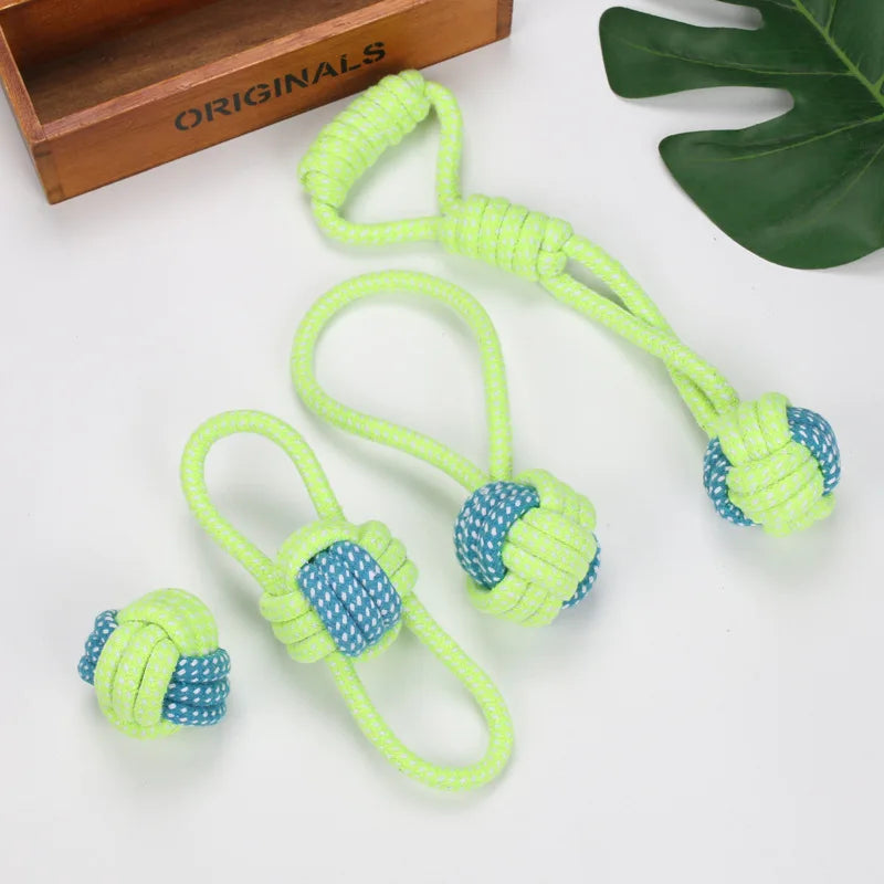 Interactive Dog Rope Toy - Durable Cotton Chew Toy for Small & Large Dogs