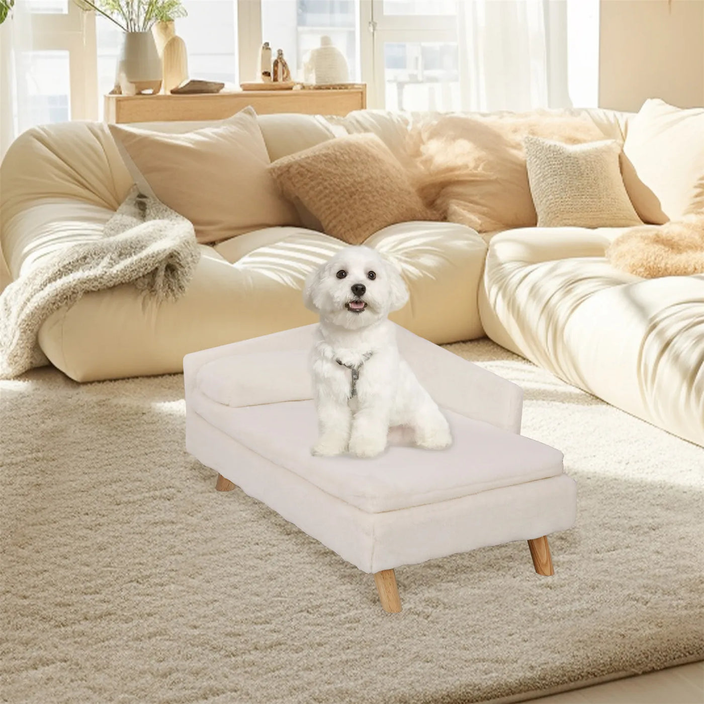 Nordic Elevated Pet Bed with Waterproof Cushion
