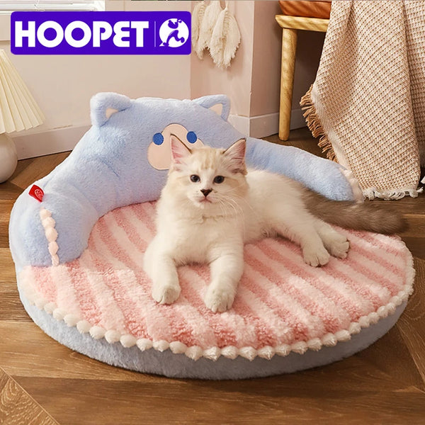 Hoopet Winter Pet Bed - Plush Velvet Cushion for Cats & Small Dogs