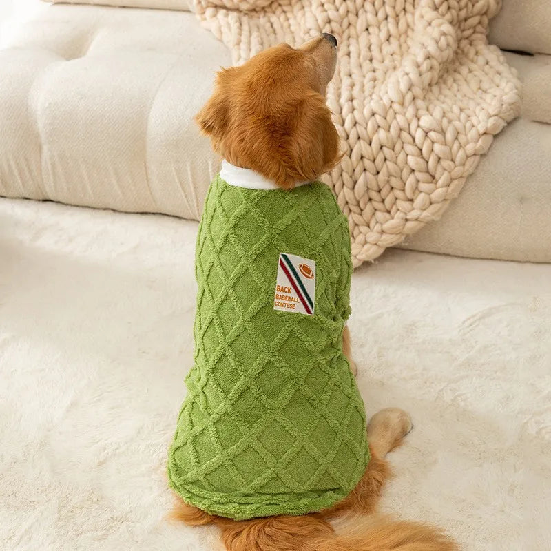 Fleece Dog Hoodie for Large Breeds - Soft Warm Jacket for Golden Retriever & Labrador
