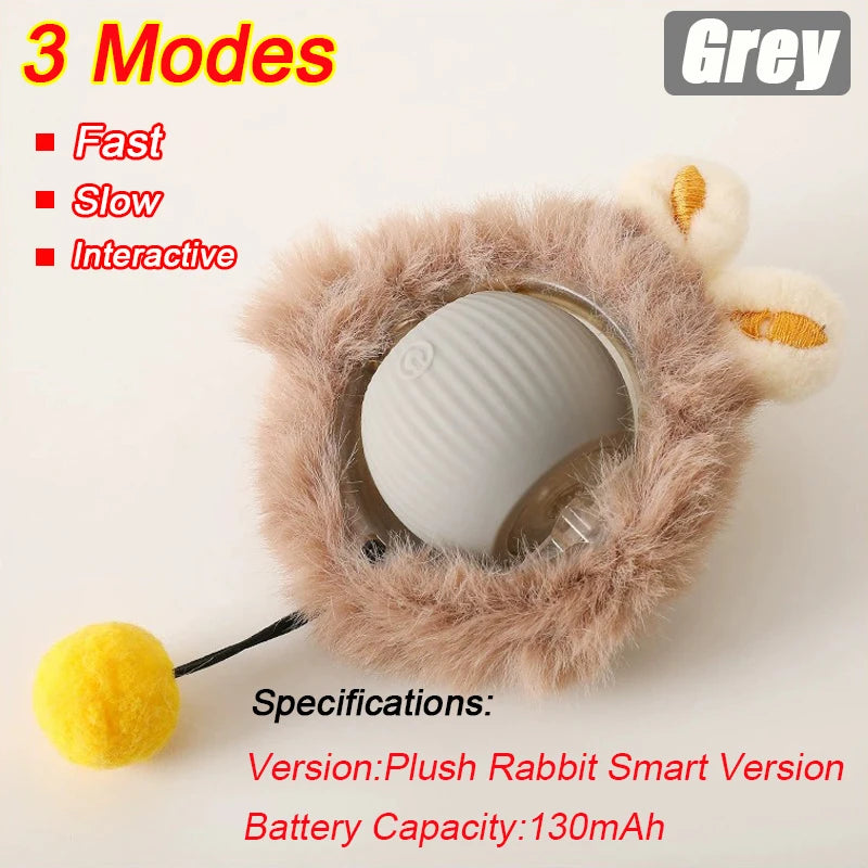 Interactive Cat Ball Toy - Automatic Rolling with Faux Tail