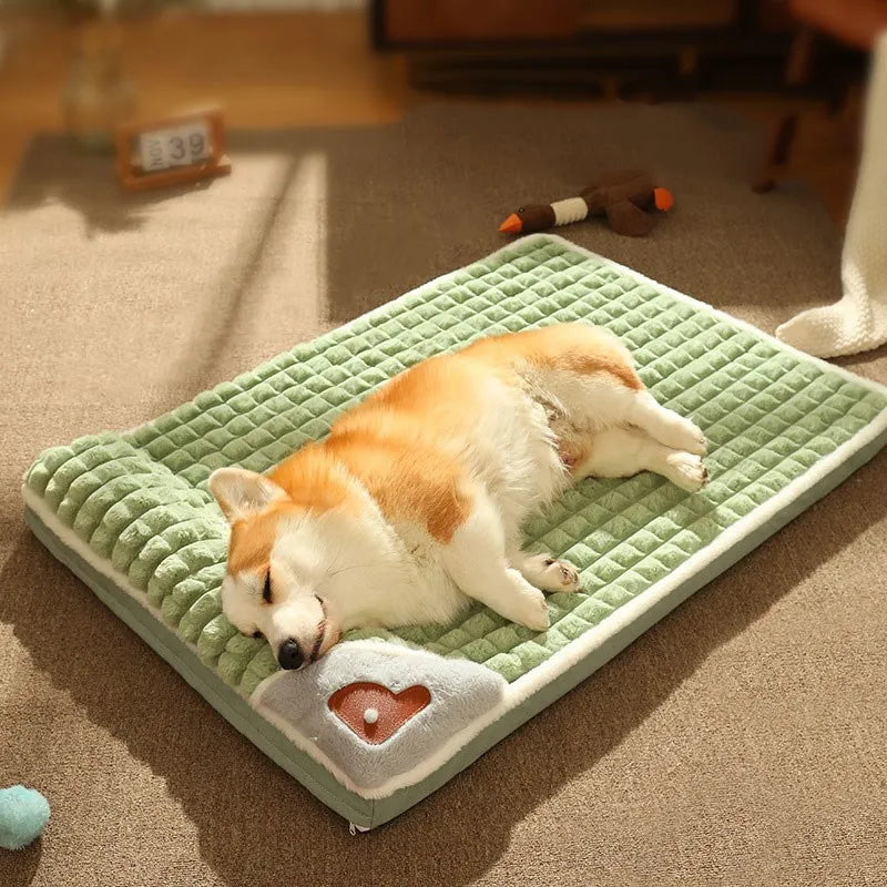 Orthopedic Dog Bed Mat - Cervical Spine Support with Removable Cover for Small to Large Dogs