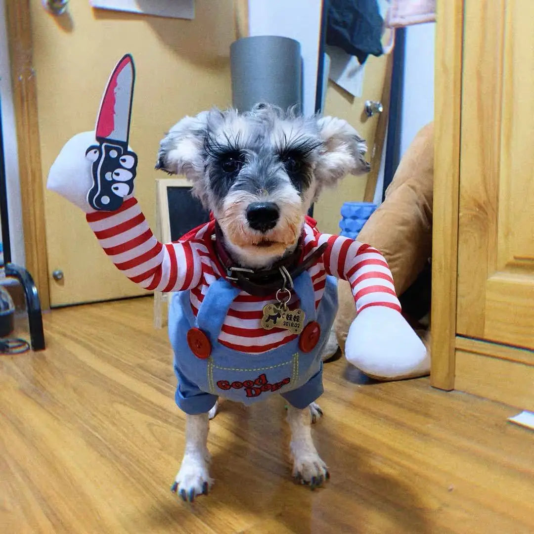 Halloween Dog Costume - Adjustable Cosplay Outfit for Small to Medium Dogs & Cats