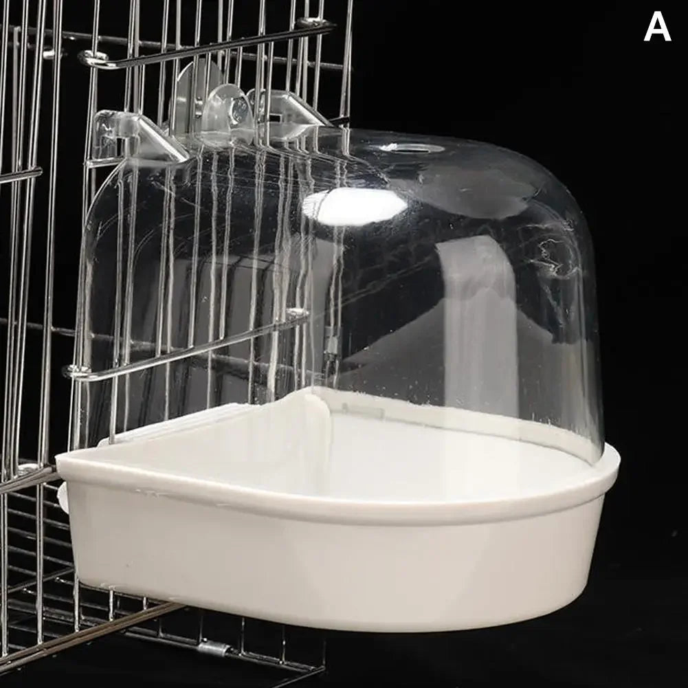 Hanging Bird Bath for Parrots - Waterproof Cage-Style External Bathtub