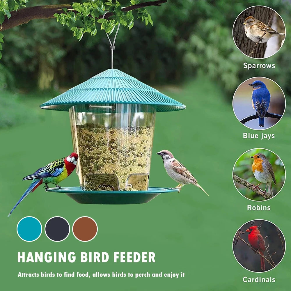 Automatic Bird Feeder - Outdoor Hanging Seed & Nut Dispenser
