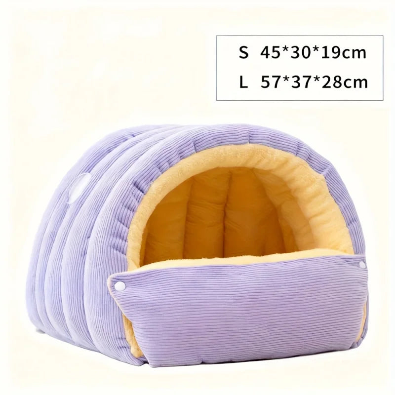 Premium Winter Warm Cat Bed - Soft Plush Pet Sleeping Cave