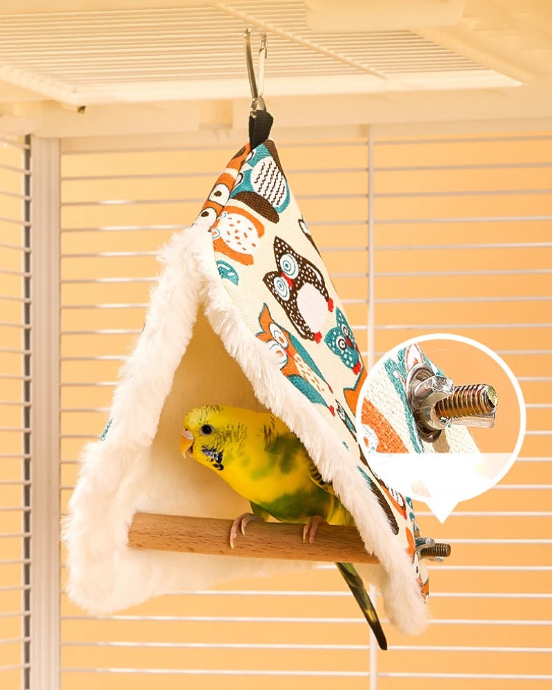 Plush Bird Nest Hammock - Cozy Hanging Bed for Parrots & Parakeets