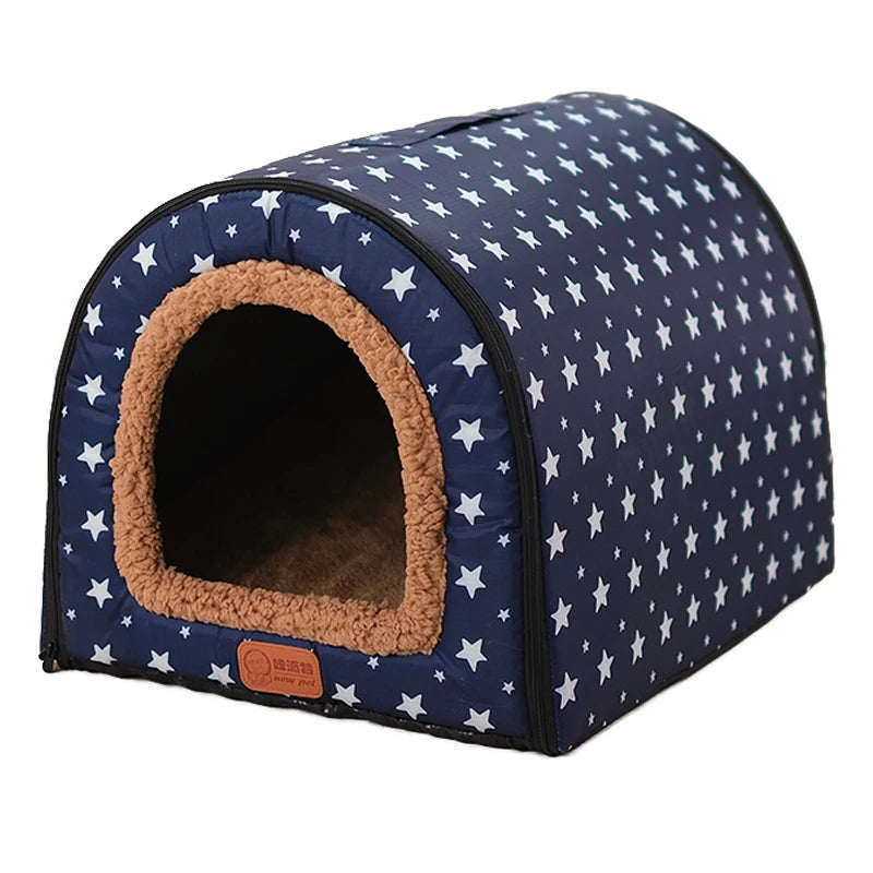 Warm Foldable Pet House - Comfortable Kennel Bed for Dogs & Cats