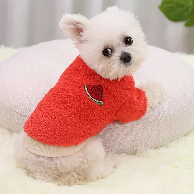 Warm Fleece Dog Hoodie - Cozy Winter Coat for Small Dogs & Puppies