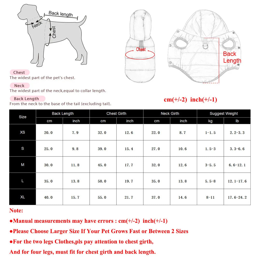 Waterproof Hooded Pet Jacket - Warm Fleece Coat for Small to Medium Dogs & Cats