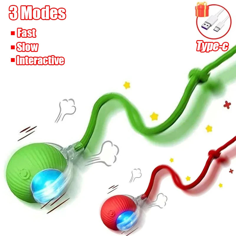 Interactive Cat Ball Toy - Automatic Rolling with Faux Tail