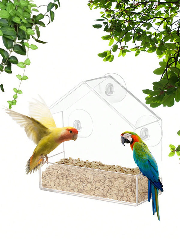Clear Acrylic Window Bird Feeder with Suction Cups - Outdoor Wildlife Viewing