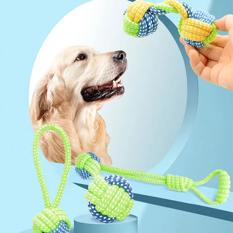 Interactive Dog Rope Toy - Durable Cotton Chew Toy for Small & Large Dogs