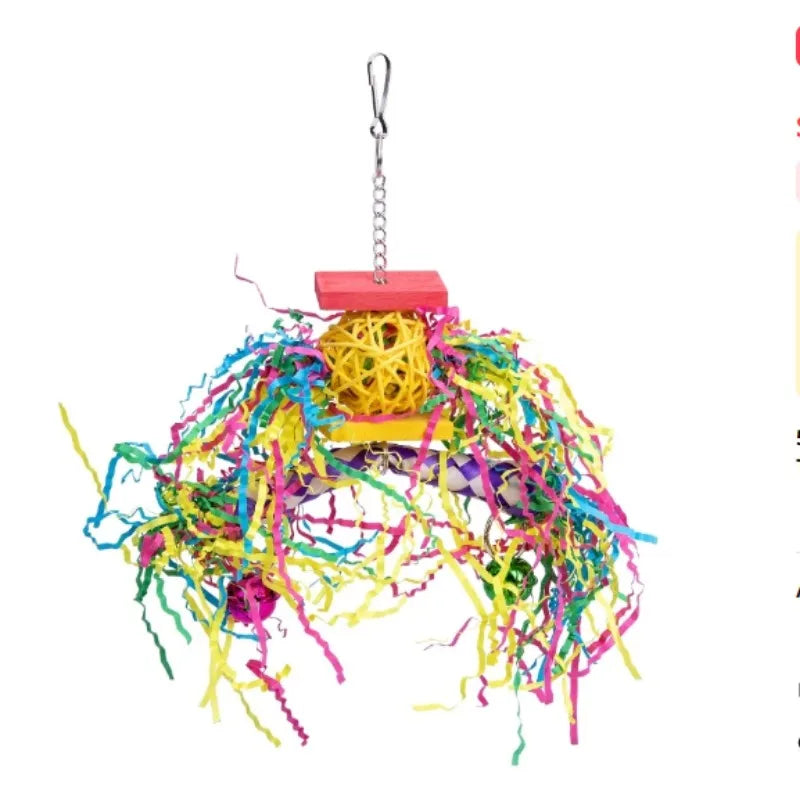 Premium Parrot Toy Set - Natural Wood & Woven Enrichment Toys