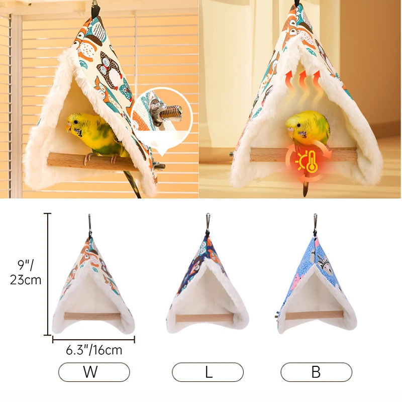 Plush Bird Nest Hammock - Cozy Hanging Bed for Parrots & Parakeets