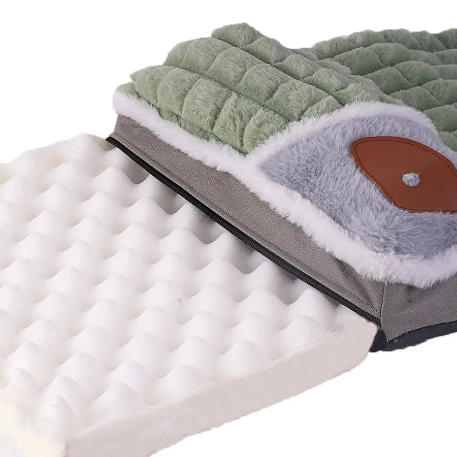 Orthopedic Dog Bed Mat - Cervical Spine Support with Removable Cover for Small to Large Dogs