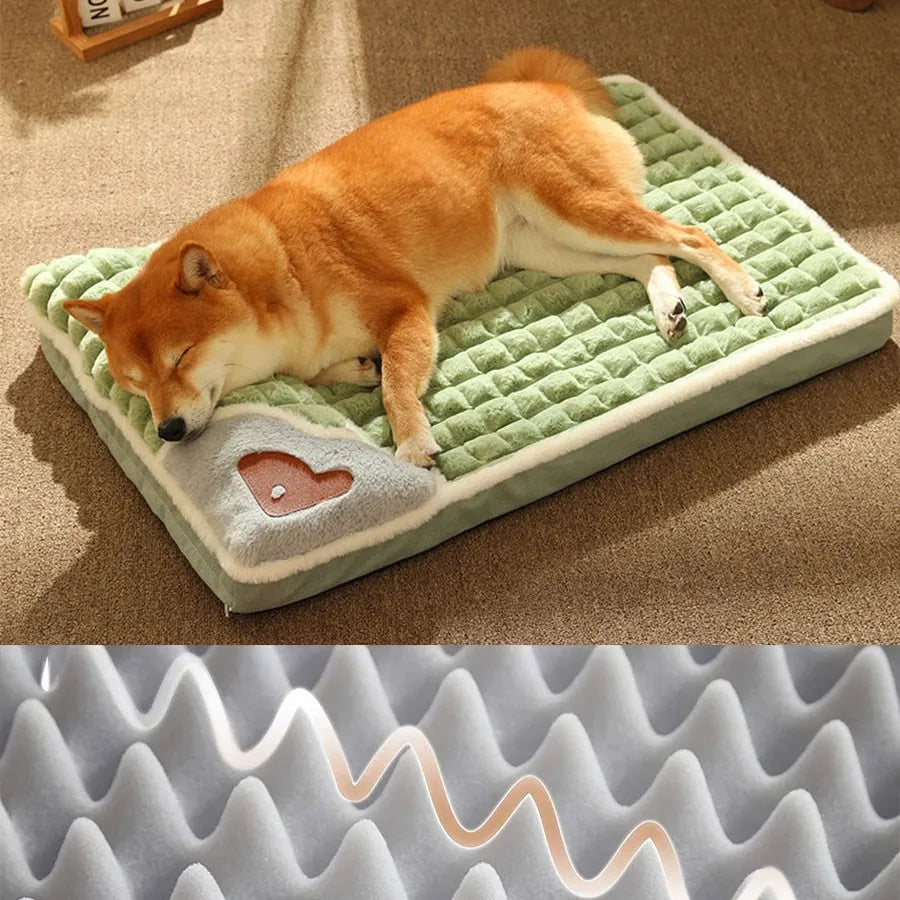 Orthopedic Dog Bed Mat - Cervical Spine Support with Removable Cover for Small to Large Dogs
