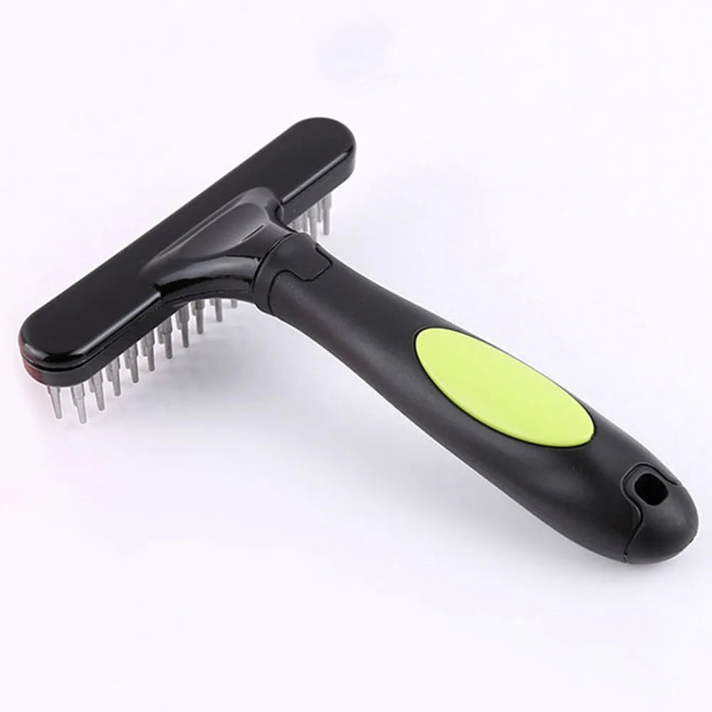 Professional Pet Grooming Rake - Stainless Steel Undercoat Brush for Dogs & Cats