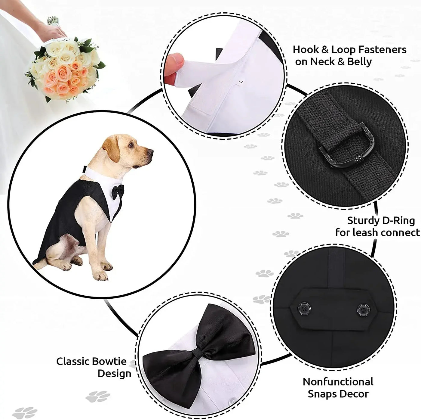 Pet Formal Tuxedo - Elegant Wedding & Party Suit for Dogs