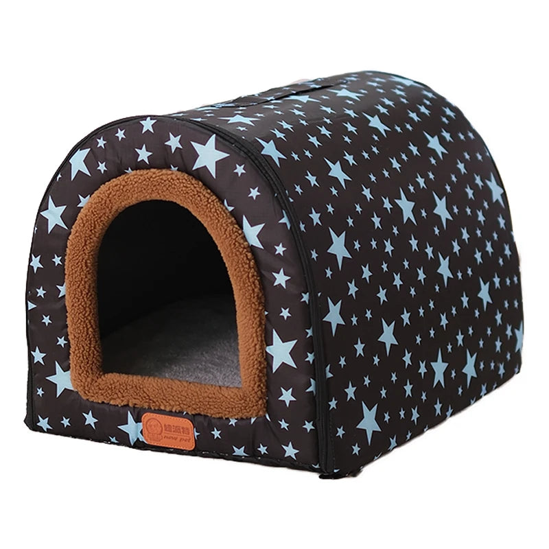 Warm Foldable Pet House - Comfortable Kennel Bed for Dogs & Cats