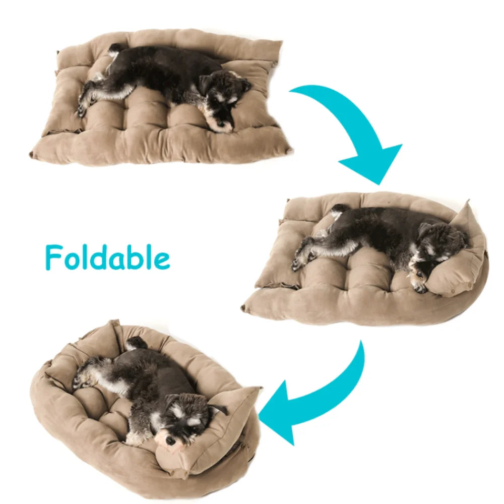 Premium 3-in-1 Pet Sofa Bed - Soft Washable Dog & Cat Bed
