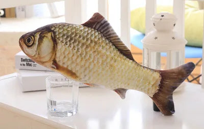 Premium Plush Fish Cat Toy with Scratch Board - 20cm