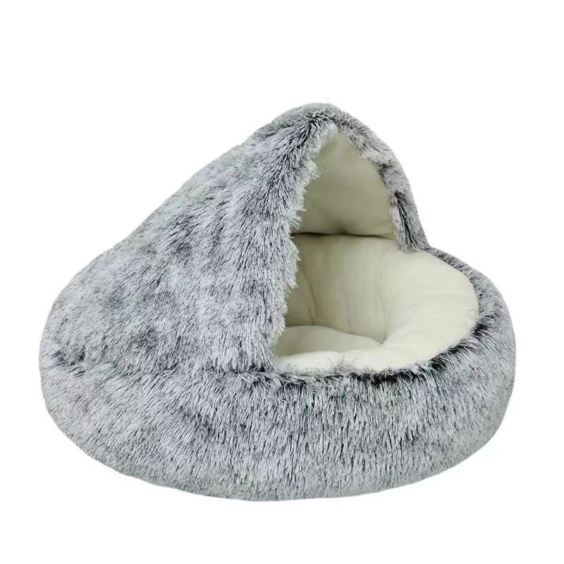 Premium Round Plush Pet Bed with Removable Cover