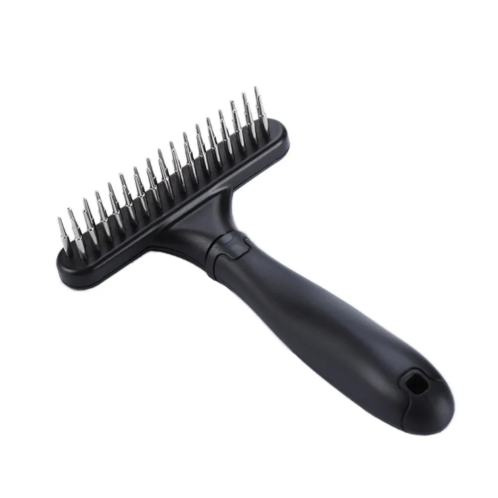 Professional Pet Grooming Rake - Stainless Steel Undercoat Brush for Dogs & Cats