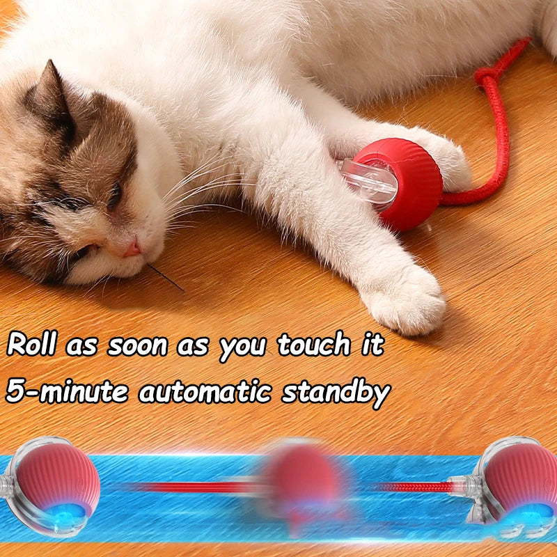 Interactive Cat Ball Toy - Automatic Rolling with Faux Tail