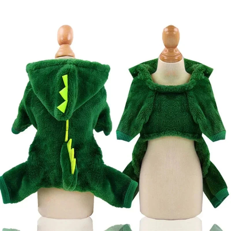 Dinosaur Pet Costume - Warm Fleece Hoodie for Cats & Small Dogs