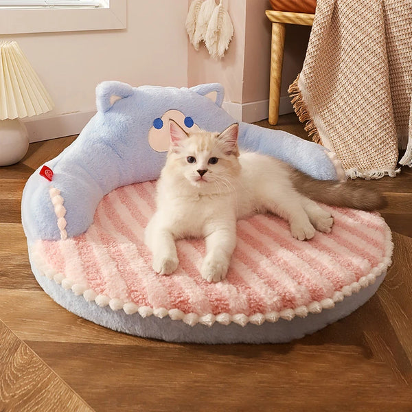Hoopet Winter Pet Bed - Plush Velvet Cushion for Cats & Small Dogs